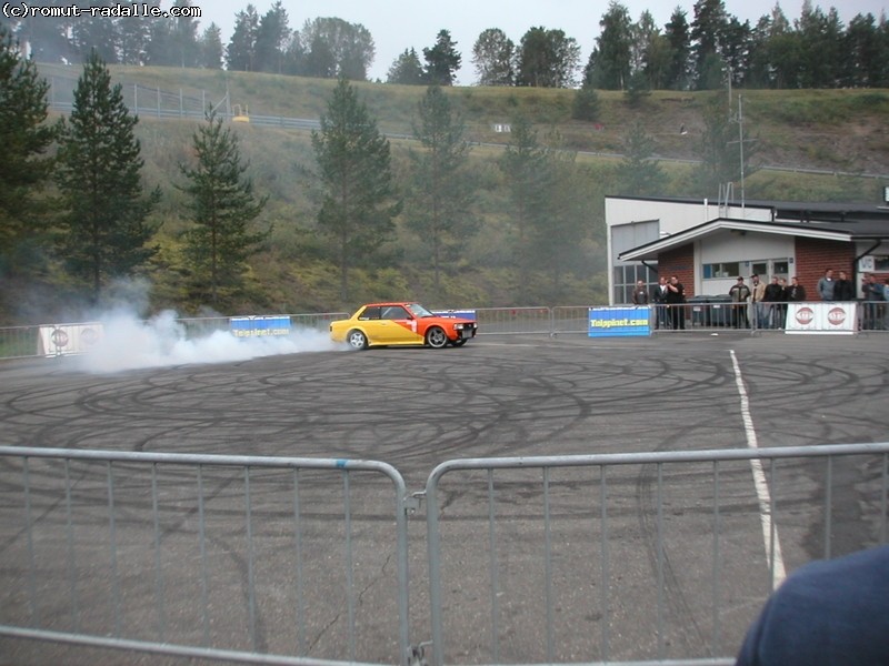 Toyota Corolla burning rubber