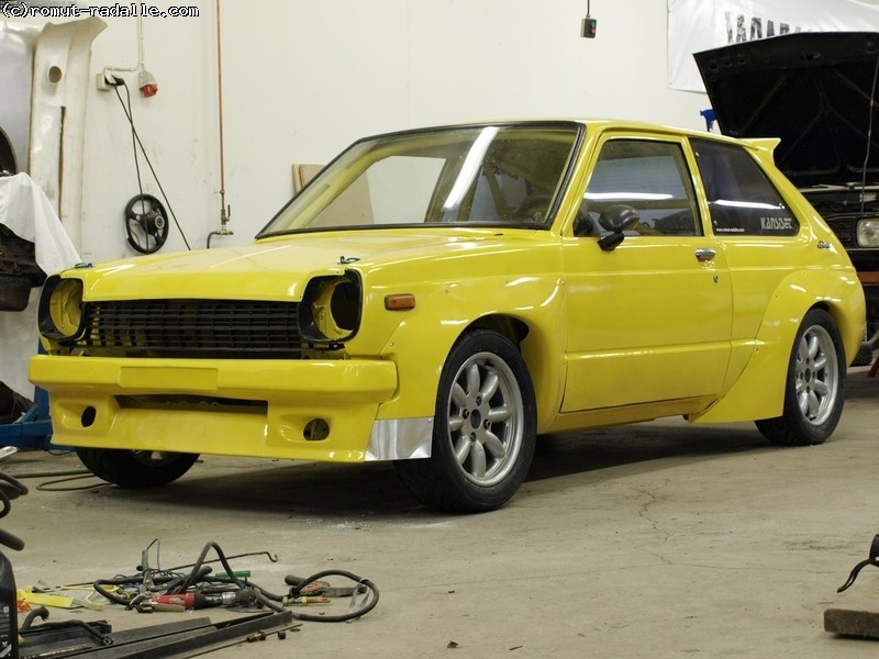 KP60 Starlet trd N1 body kit without front parts. TRD N1-levikkeiden kopiot.