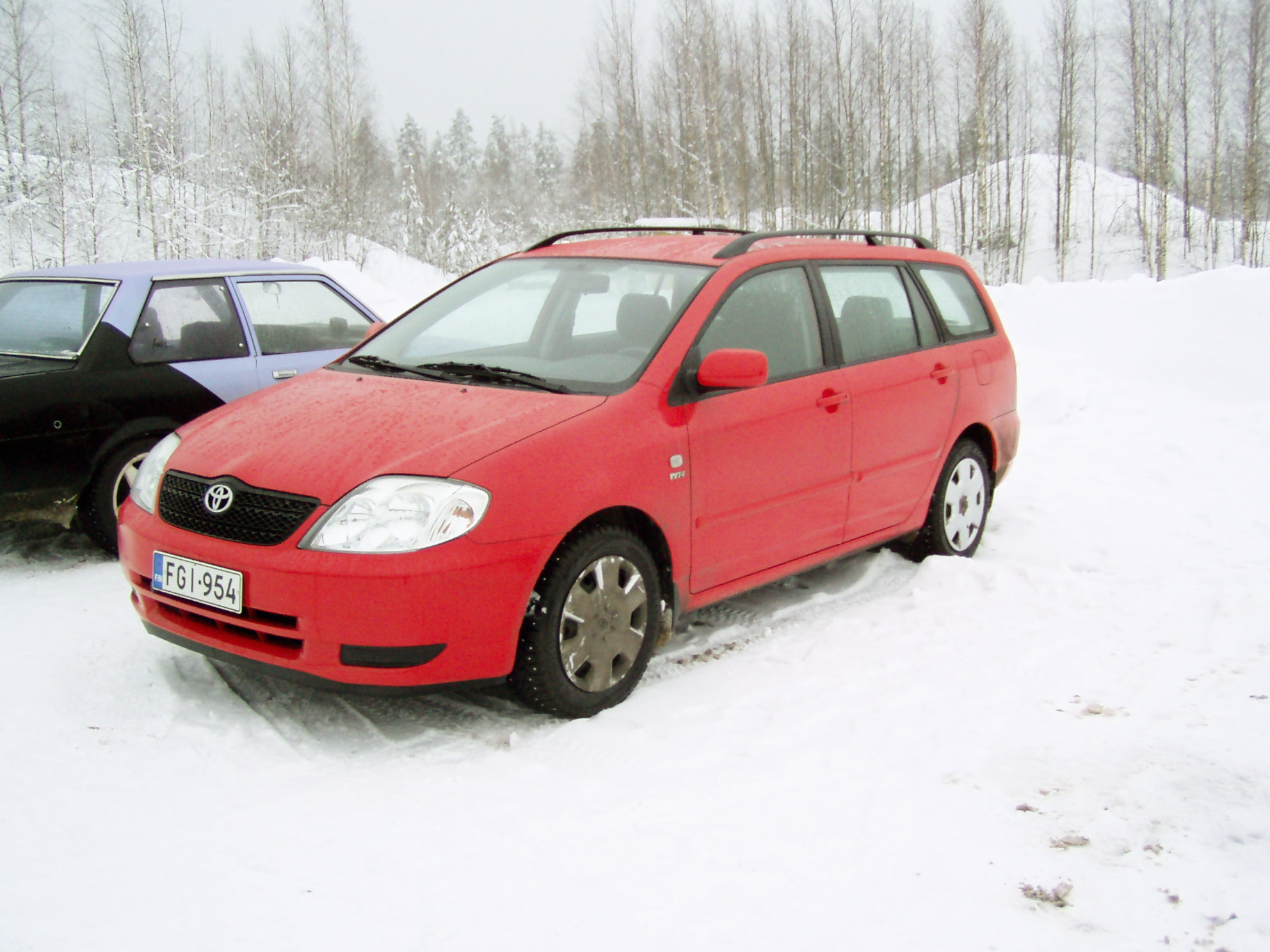 Radalle.com jÃ¤Ã¤ratapÃ¤ivÃ¤t 5.2.2005, HyvinkÃ¤Ã¤, Toyota Corolla Punainen