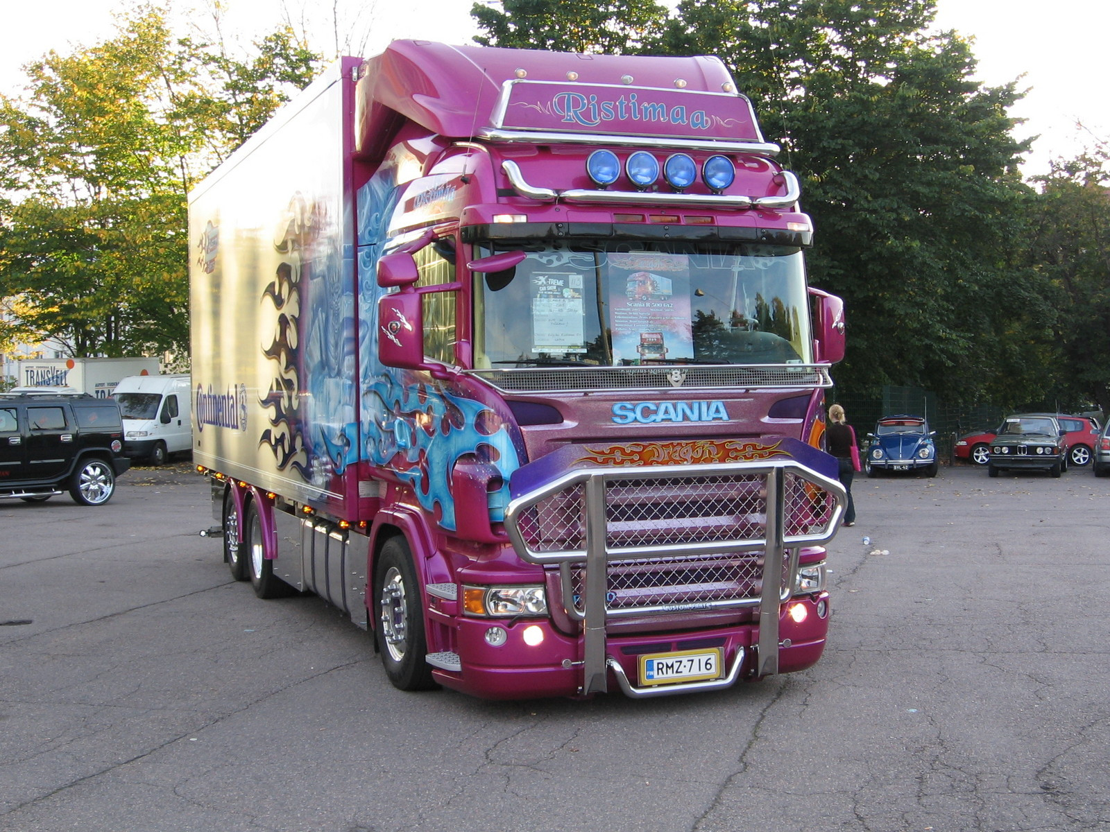 X-treme Car Show 9.10.2005, Continental Ristimaa Scania R 500 sini-pinkki