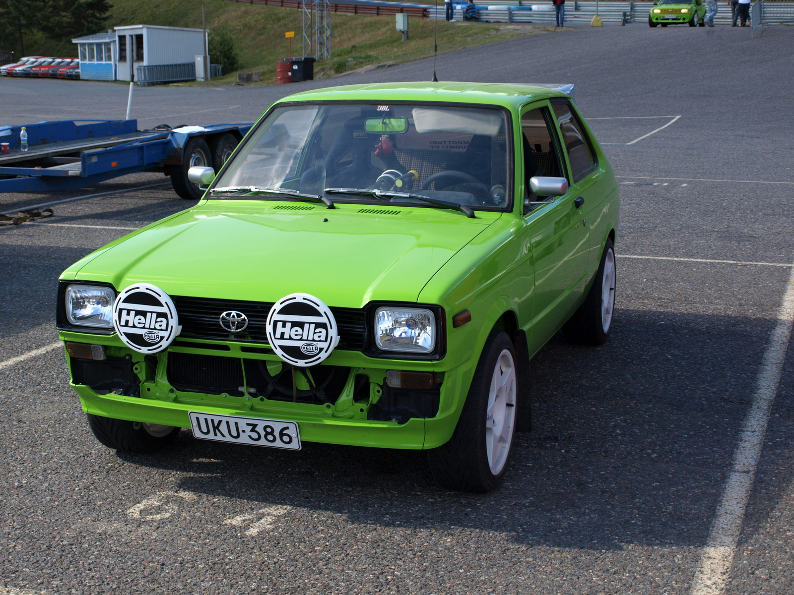 Fintoys ratapÃ¤ivÃ¤ Ahvenisto 2.8.2008, LimenvihreÃ¤ Toyota Starlet