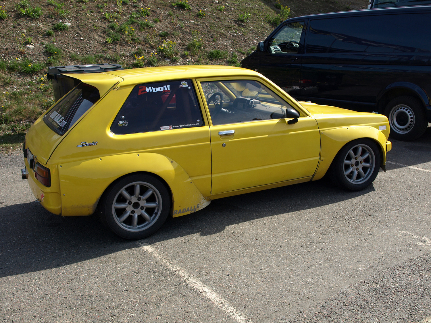 Radalle.com Ahvenisto 14.5.2011, Janin Keltainen Toyota Starlet KP60 TRD N1-levikkein