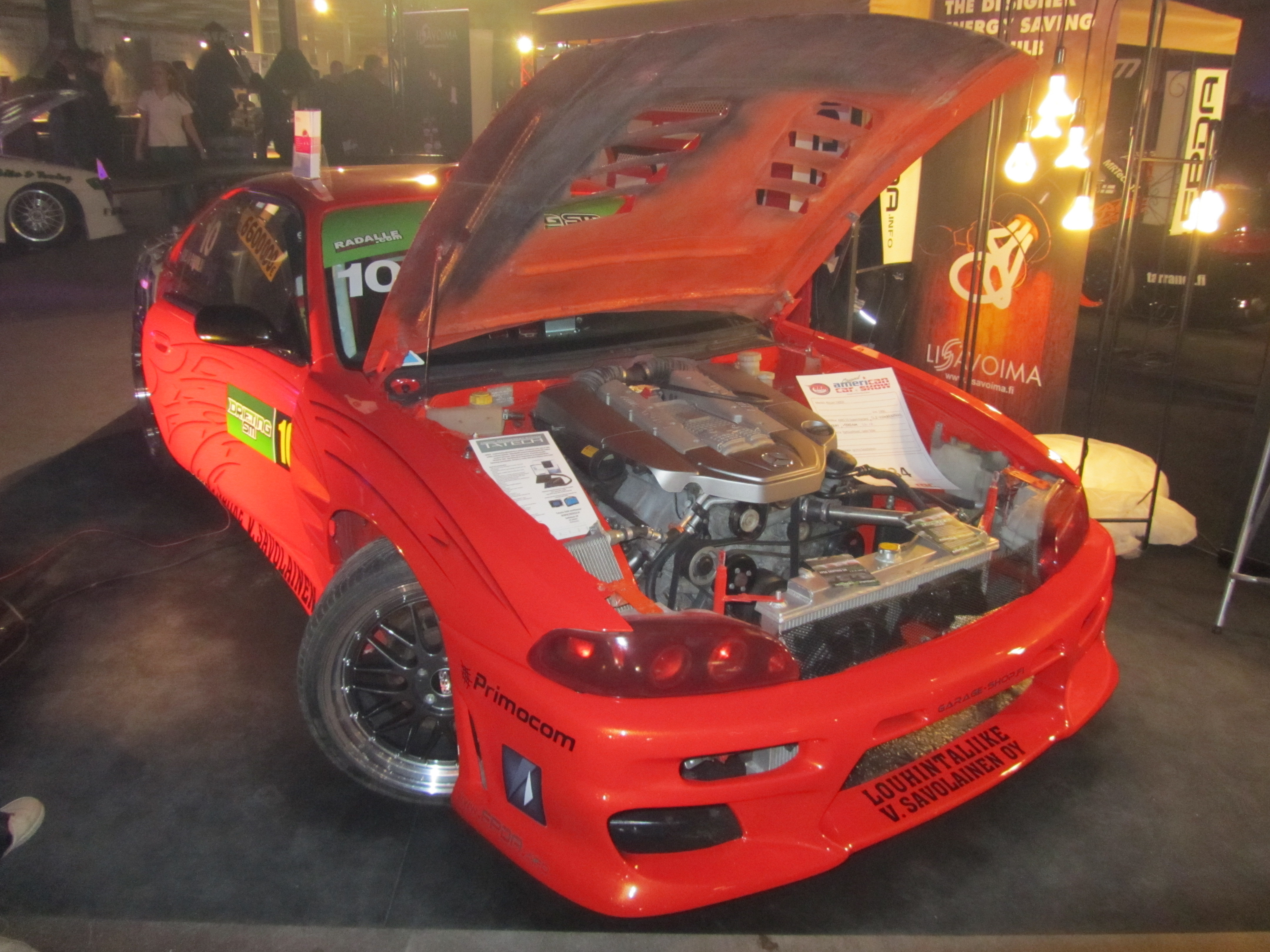 ACS, American Car Show 2012, Nissan 200SX, AMG 55 Supercharged -moottorilla  600hv,  1000nm. 5.5L V8