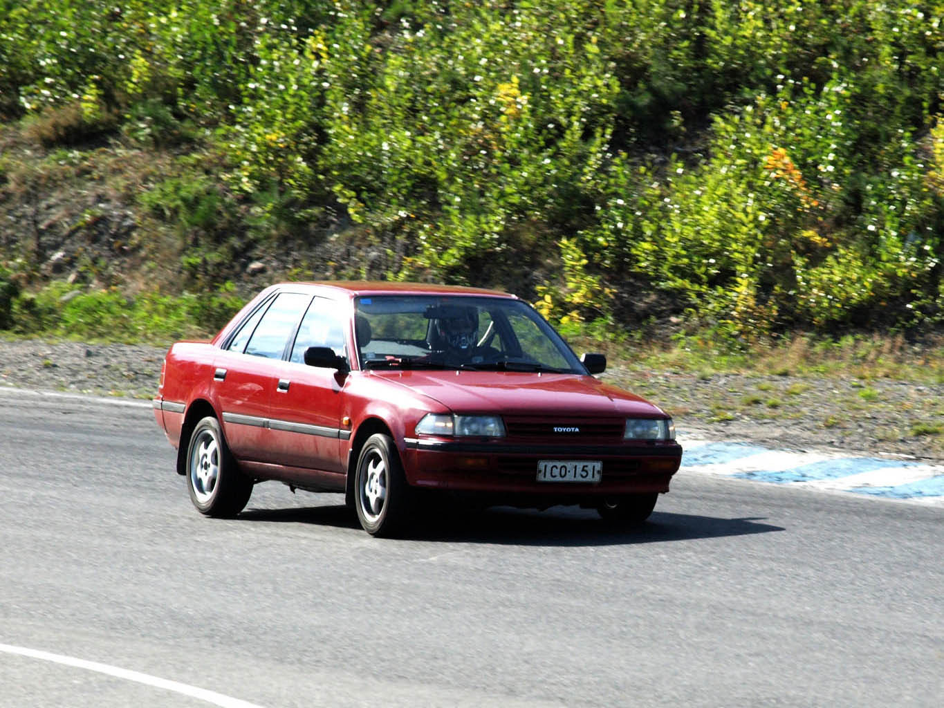 Fintoys ratapÃ¤ivÃ¤ 24.8.2013 Ahvenisto Race Circuit, Toyota Carina II, punainen